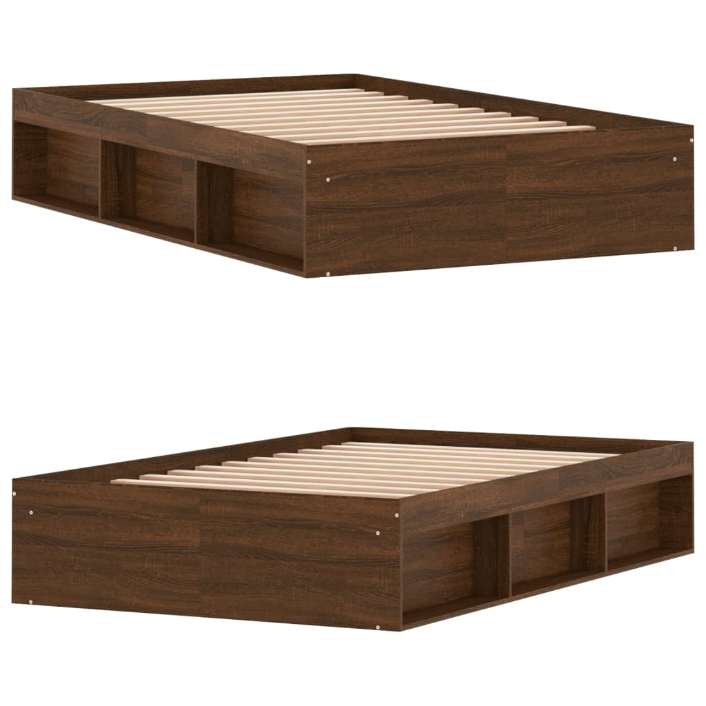 Bedframe bruin eikenkleur 120x200 cm is nu te koop bij PeponiXL, paradijselijk wonen!