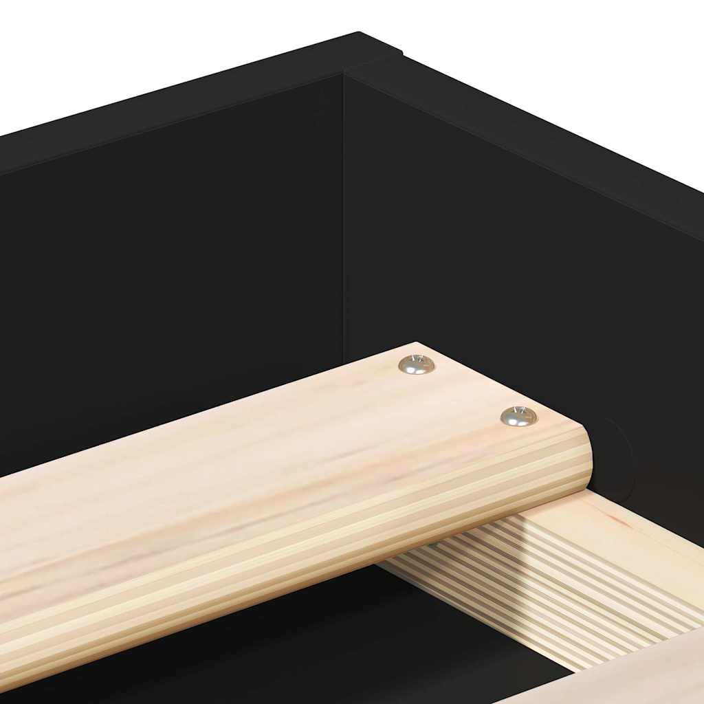 Bedframe zwart 140x200 cm is nu te koop bij PeponiXL, paradijselijk wonen!