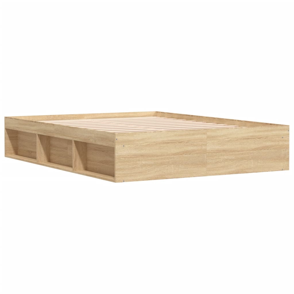 Bedframe sonoma eikenkleurig 140x200 cm is nu te koop bij PeponiXL, paradijselijk wonen!
