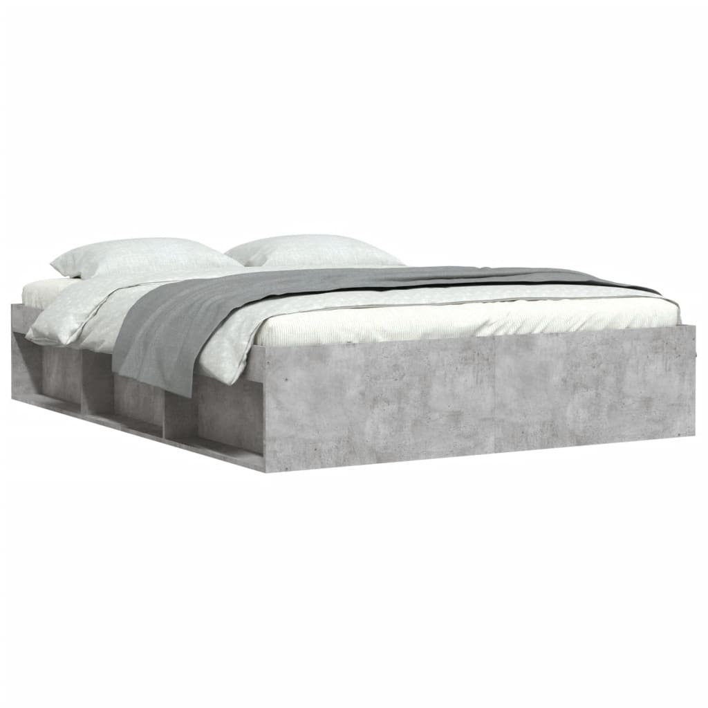 Bedframe betongrijs 140x200 cm is nu te koop bij PeponiXL, paradijselijk wonen!