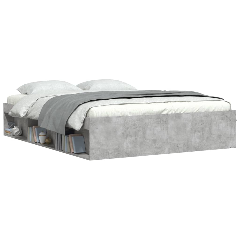 Bedframe betongrijs 140x200 cm is nu te koop bij PeponiXL, paradijselijk wonen!