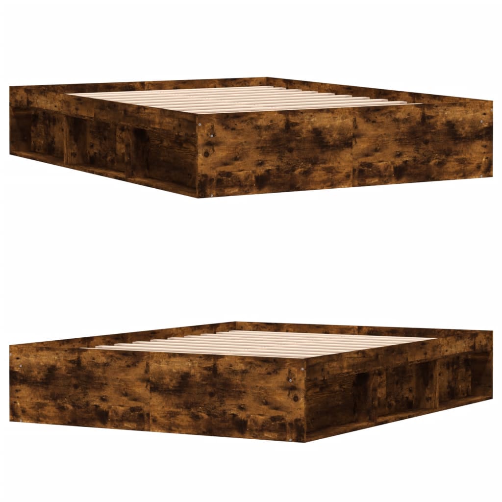 Bedframe gerookt eikenkleurig 140x200 cm is nu te koop bij PeponiXL, paradijselijk wonen!