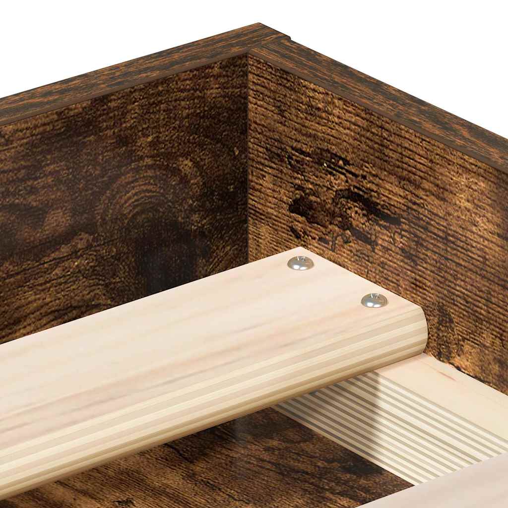 Bedframe gerookt eikenkleurig 140x200 cm is nu te koop bij PeponiXL, paradijselijk wonen!