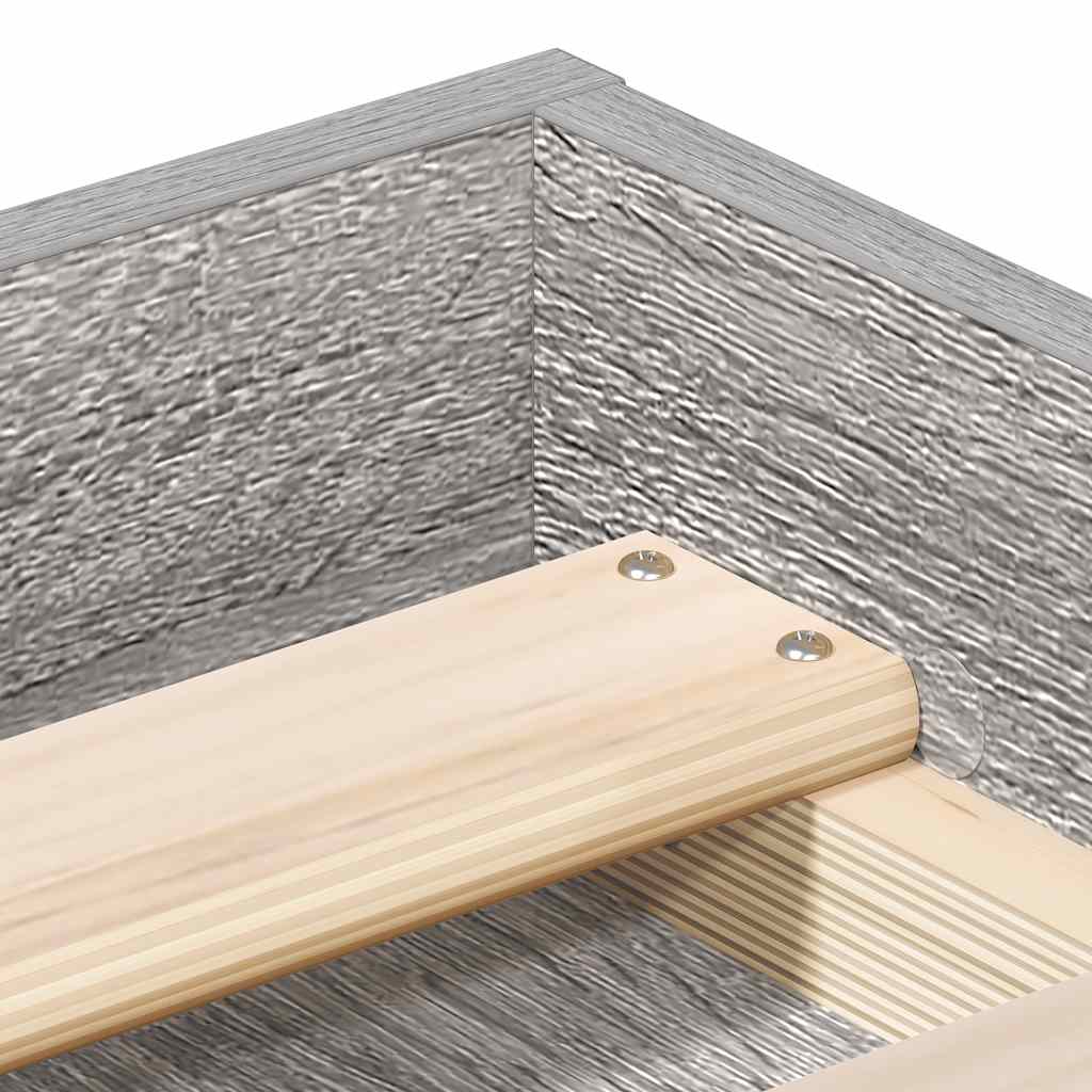 Bedframe grijs sonoma eikenkleurig 140x200 cm is nu te koop bij PeponiXL, paradijselijk wonen!