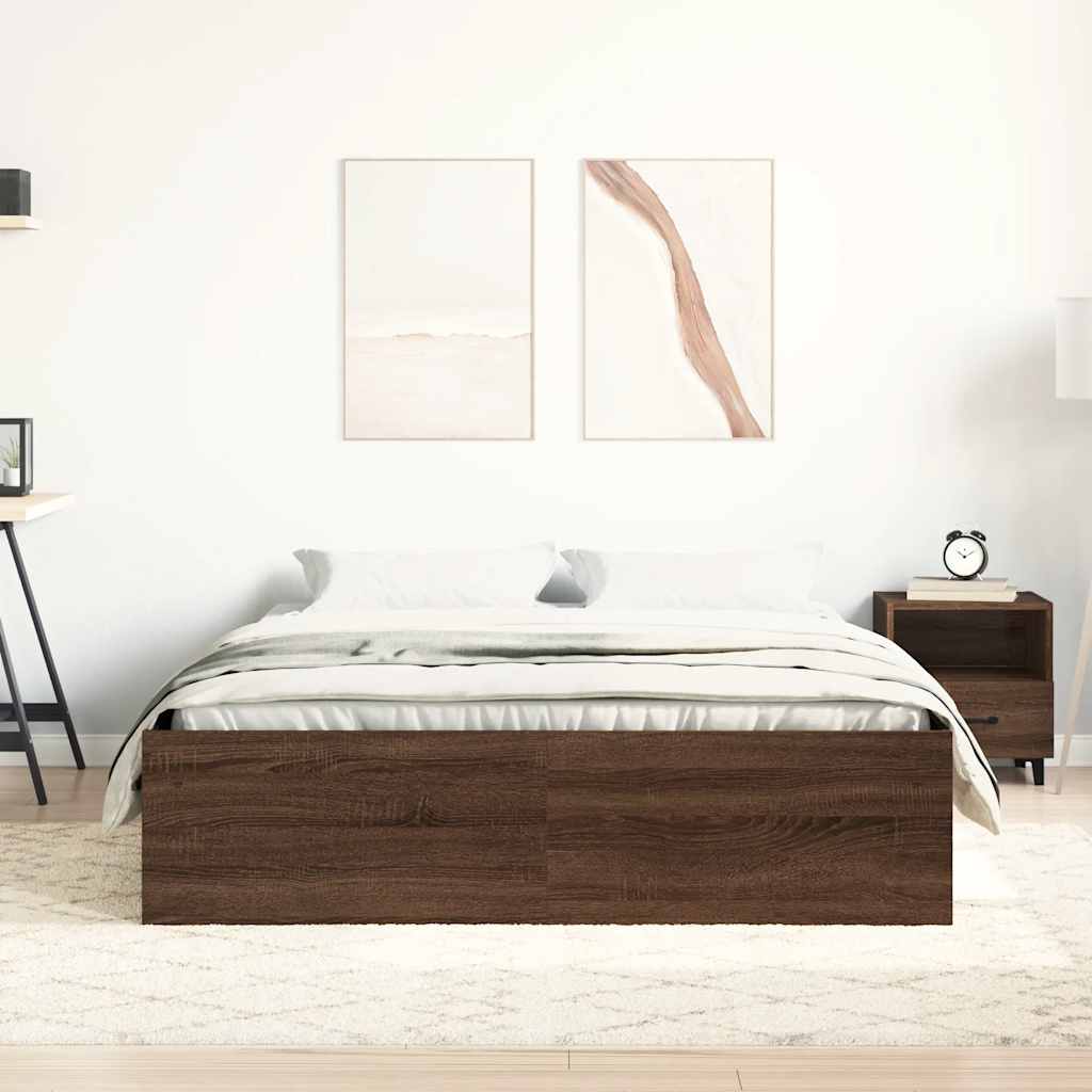 Bedframe bruin eikenkleur 140x200 cm is nu te koop bij PeponiXL, paradijselijk wonen!