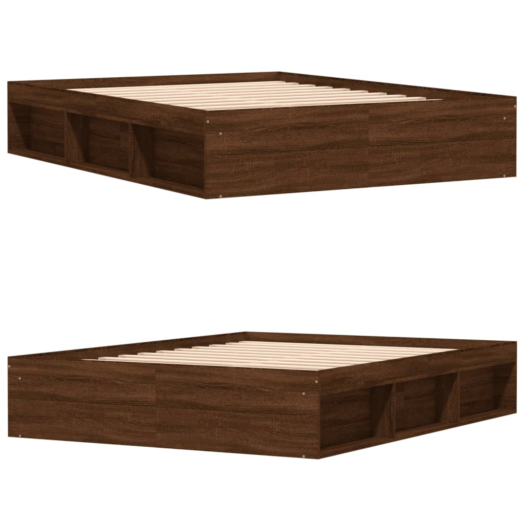 Bedframe bruin eikenkleur 140x200 cm is nu te koop bij PeponiXL, paradijselijk wonen!