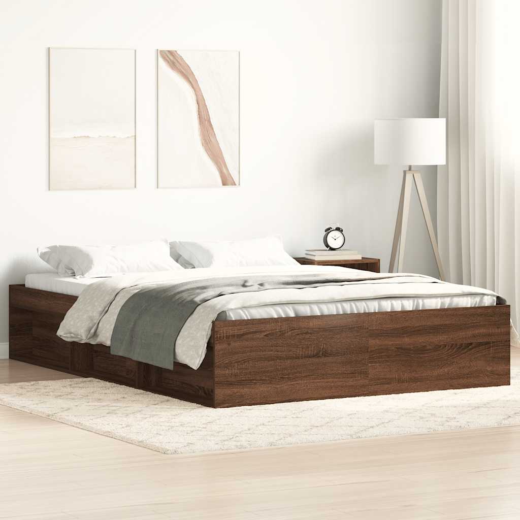 Bedframe bruin eikenkleur 140x200 cm is nu te koop bij PeponiXL, paradijselijk wonen!