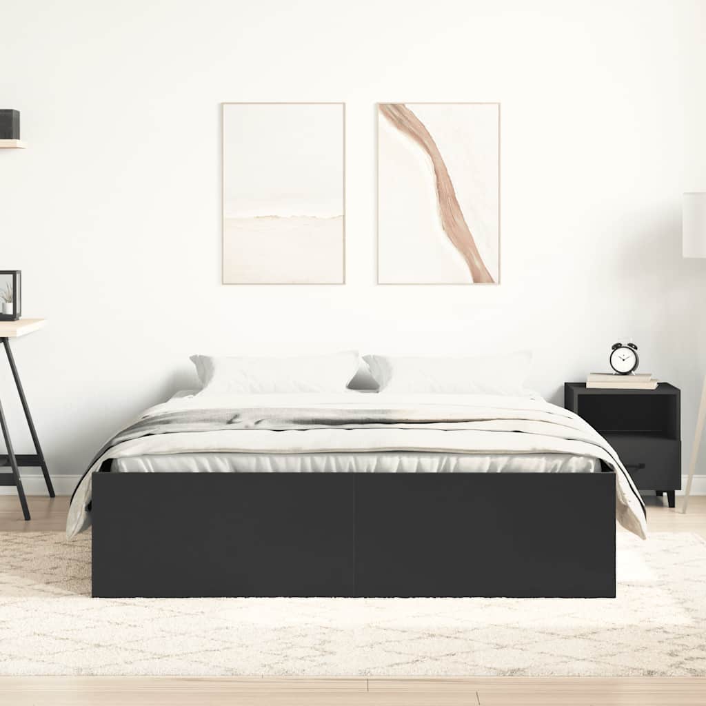 Bedframe zwart 150x200 cm King Size is nu te koop bij PeponiXL, paradijselijk wonen!