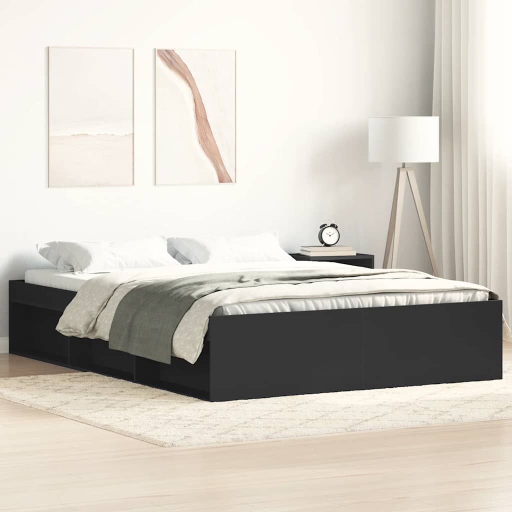 Bedframe zwart 150x200 cm King Size is nu te koop bij PeponiXL, paradijselijk wonen!