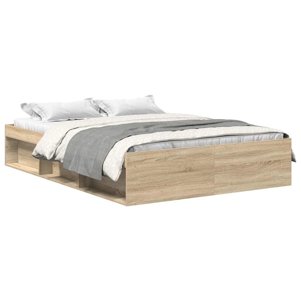 Bedframe sonoma eikenkleurig 150x200 cm King Size is nu te koop bij PeponiXL, paradijselijk wonen!