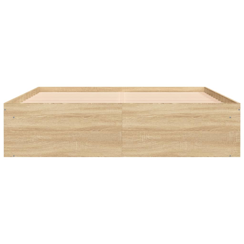 Bedframe sonoma eikenkleurig 150x200 cm King Size is nu te koop bij PeponiXL, paradijselijk wonen!