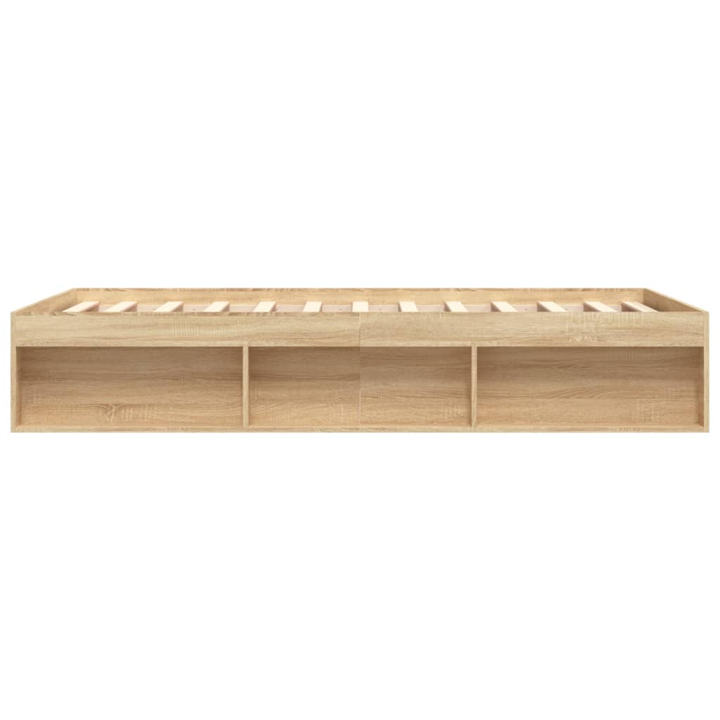 Bedframe sonoma eikenkleurig 150x200 cm King Size is nu te koop bij PeponiXL, paradijselijk wonen!