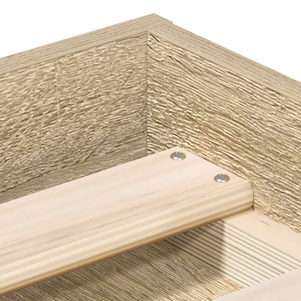 Bedframe sonoma eikenkleurig 150x200 cm King Size is nu te koop bij PeponiXL, paradijselijk wonen!