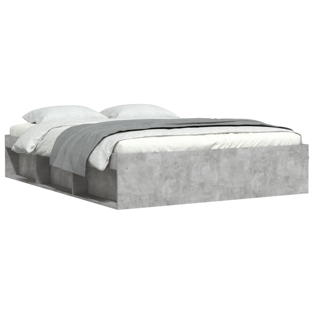 Bedframe betongrijs 150x200 cm King Size is nu te koop bij PeponiXL, paradijselijk wonen!