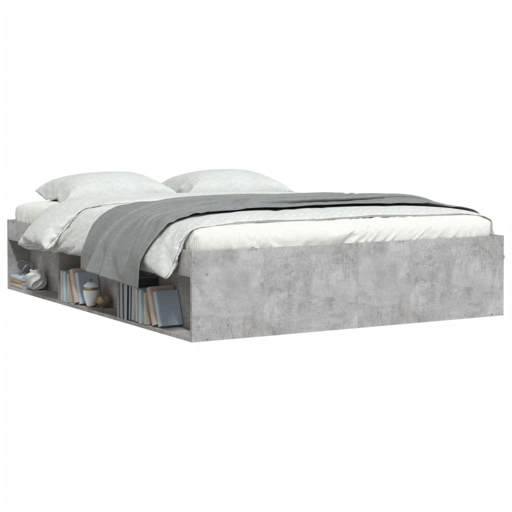 Bedframe betongrijs 150x200 cm King Size is nu te koop bij PeponiXL, paradijselijk wonen!