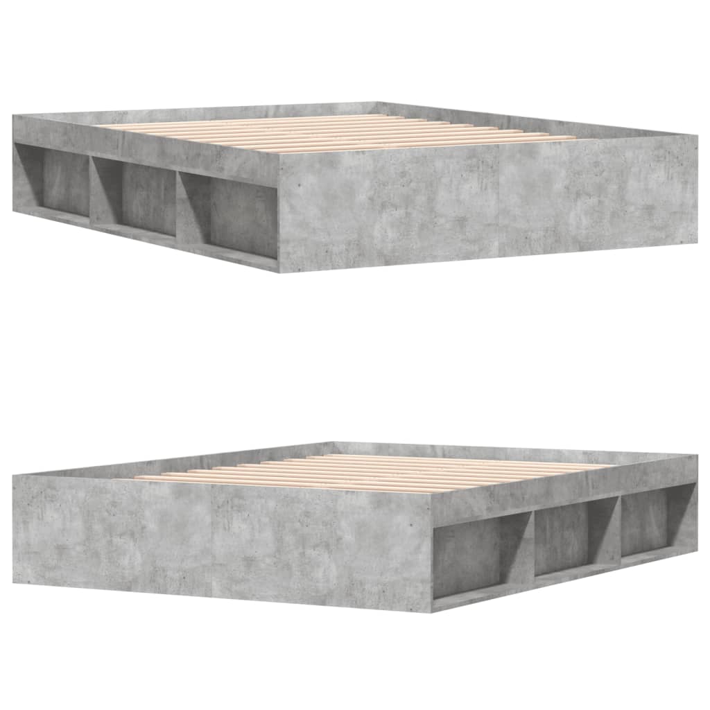 Bedframe betongrijs 150x200 cm King Size is nu te koop bij PeponiXL, paradijselijk wonen!
