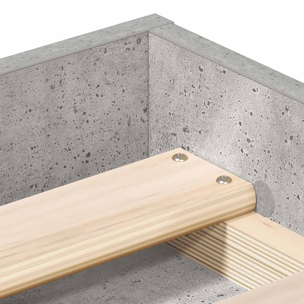 Bedframe betongrijs 150x200 cm King Size is nu te koop bij PeponiXL, paradijselijk wonen!