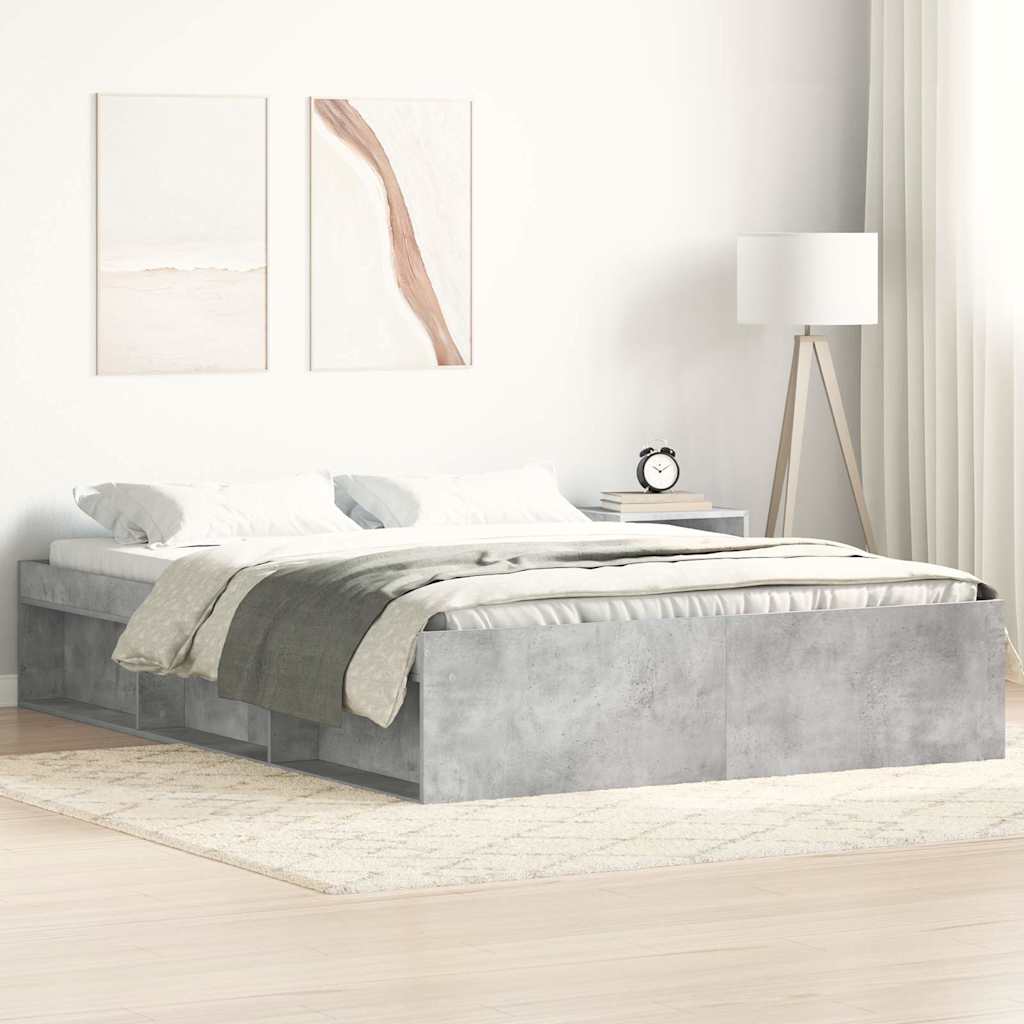 Bedframe betongrijs 150x200 cm King Size is nu te koop bij PeponiXL, paradijselijk wonen!