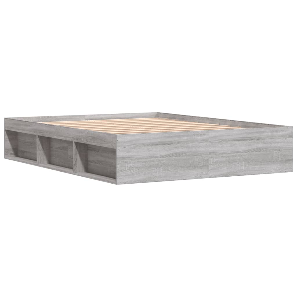 Bedframe grijs sonoma eikenkleurig 150x200 cm King Size is nu te koop bij PeponiXL, paradijselijk wonen!