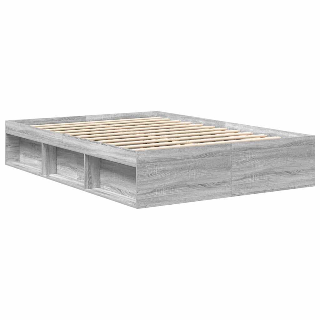 Bedframe grijs sonoma eikenkleurig 150x200 cm King Size is nu te koop bij PeponiXL, paradijselijk wonen!