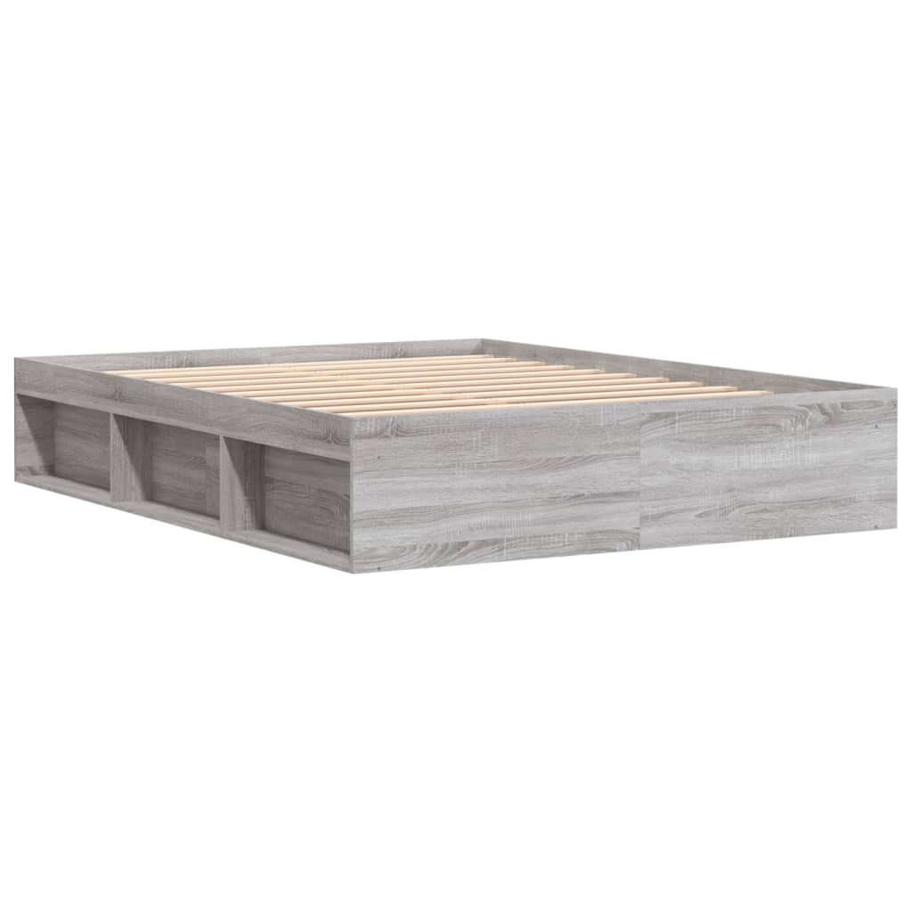 Bedframe grijs sonoma eikenkleurig 150x200 cm King Size is nu te koop bij PeponiXL, paradijselijk wonen!