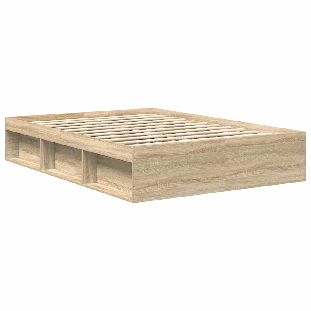 Bedframe sonoma eikenkleurig 160x200 cm is nu te koop bij PeponiXL, paradijselijk wonen!