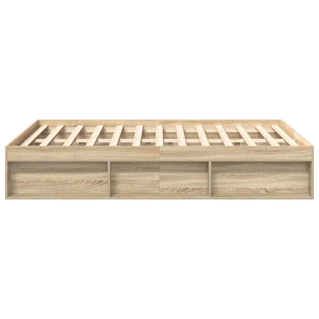Bedframe sonoma eikenkleurig 160x200 cm is nu te koop bij PeponiXL, paradijselijk wonen!