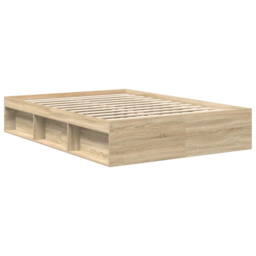 Bedframe sonoma eikenkleurig 160x200 cm is nu te koop bij PeponiXL, paradijselijk wonen!
