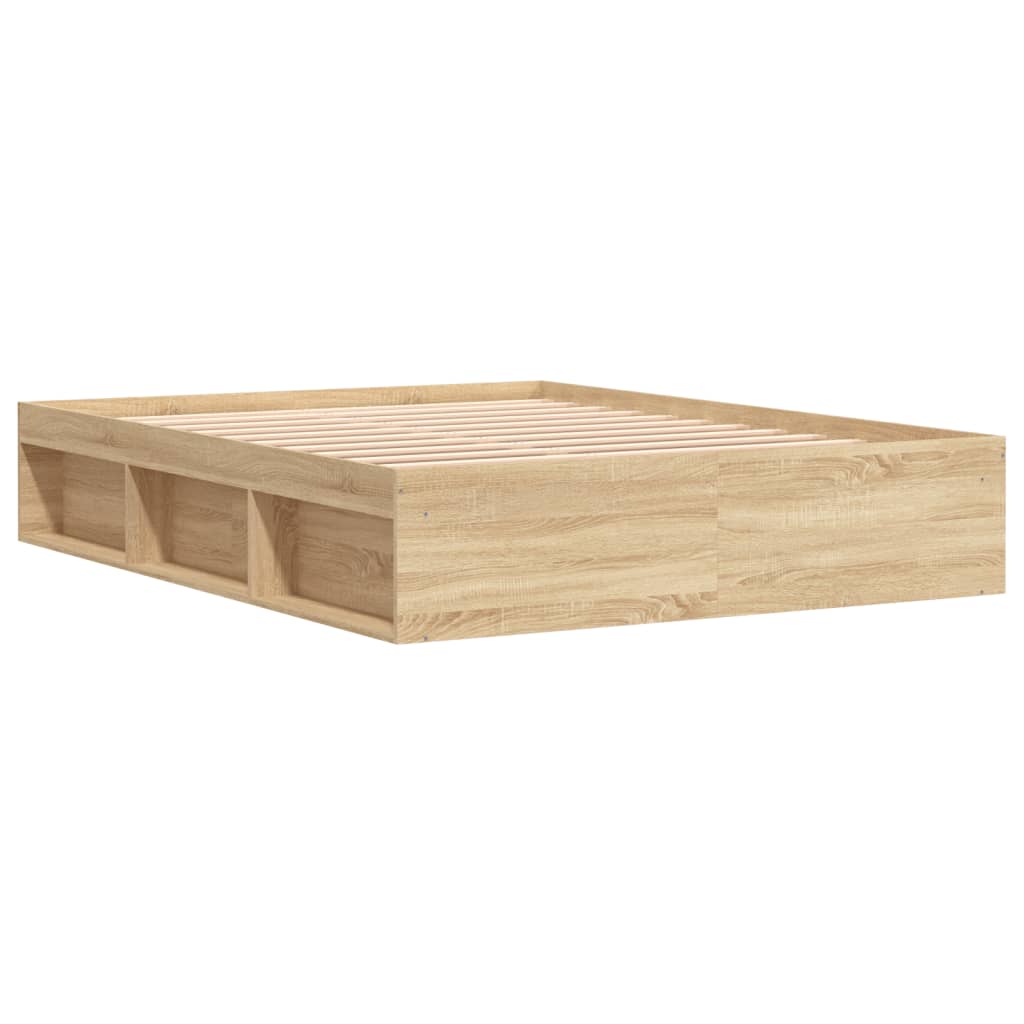 Bedframe sonoma eikenkleurig 160x200 cm is nu te koop bij PeponiXL, paradijselijk wonen!