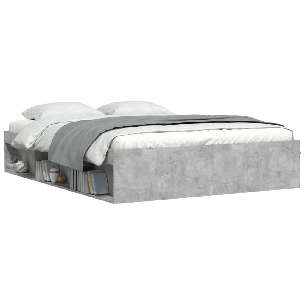 Bedframe betongrijs 160x200 cm is nu te koop bij PeponiXL, paradijselijk wonen!