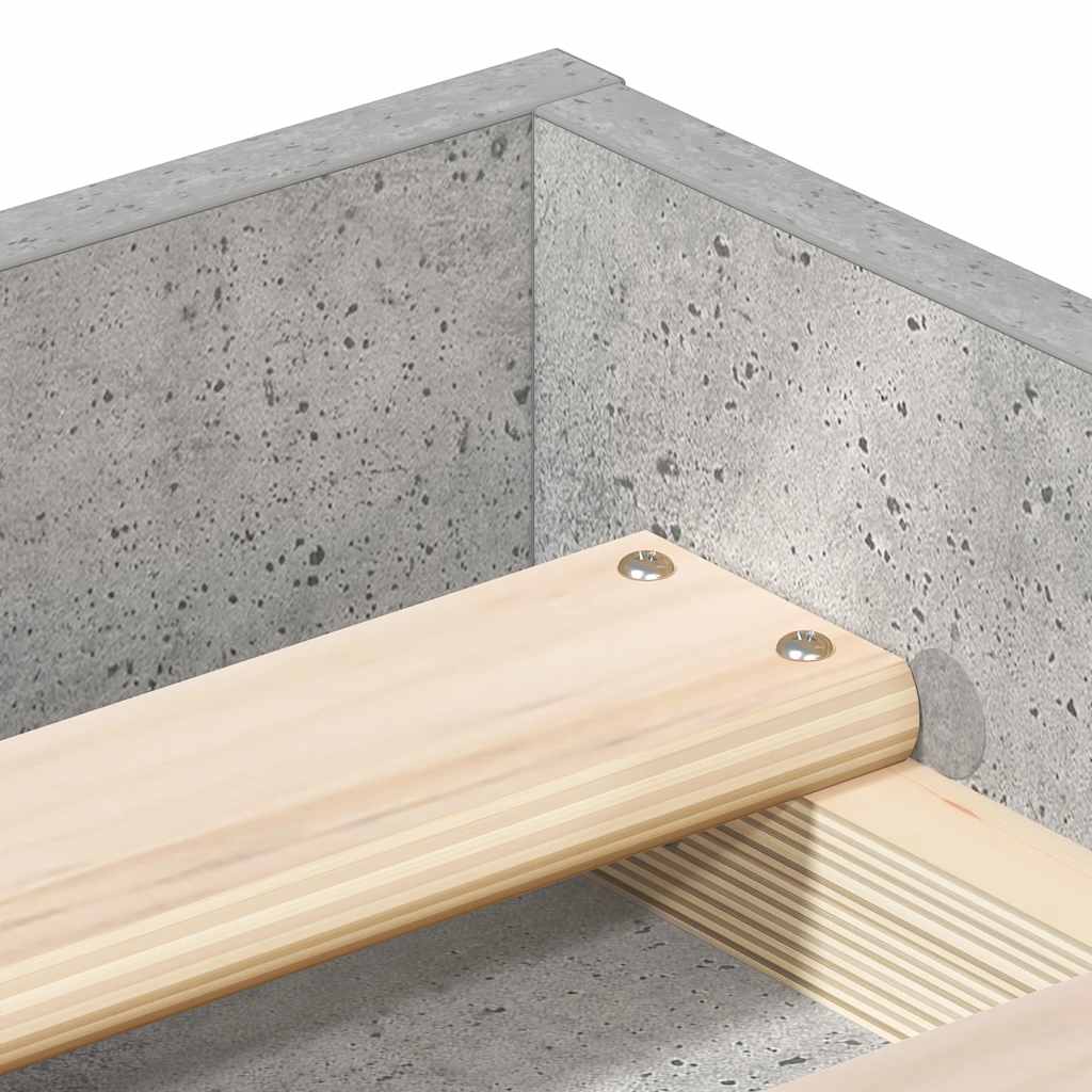 Bedframe betongrijs 160x200 cm is nu te koop bij PeponiXL, paradijselijk wonen!