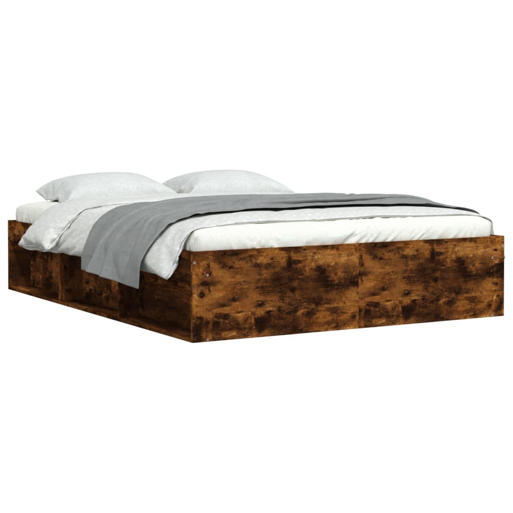 Bedframe gerookt eikenkleurig 160x200 cm is nu te koop bij PeponiXL, paradijselijk wonen!