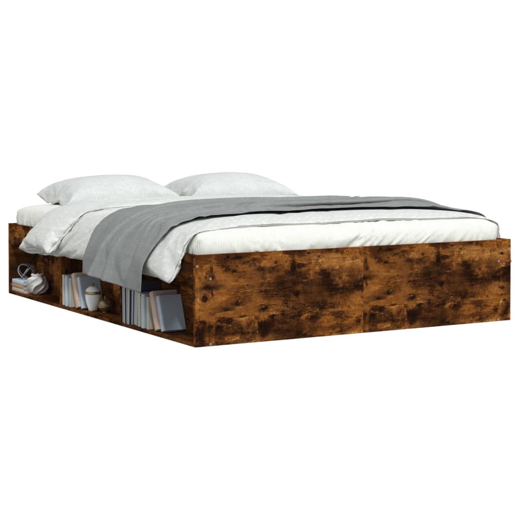 Bedframe gerookt eikenkleurig 160x200 cm is nu te koop bij PeponiXL, paradijselijk wonen!