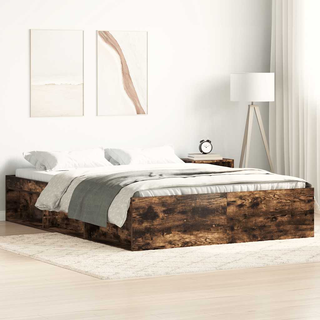 Bedframe gerookt eikenkleurig 160x200 cm is nu te koop bij PeponiXL, paradijselijk wonen!