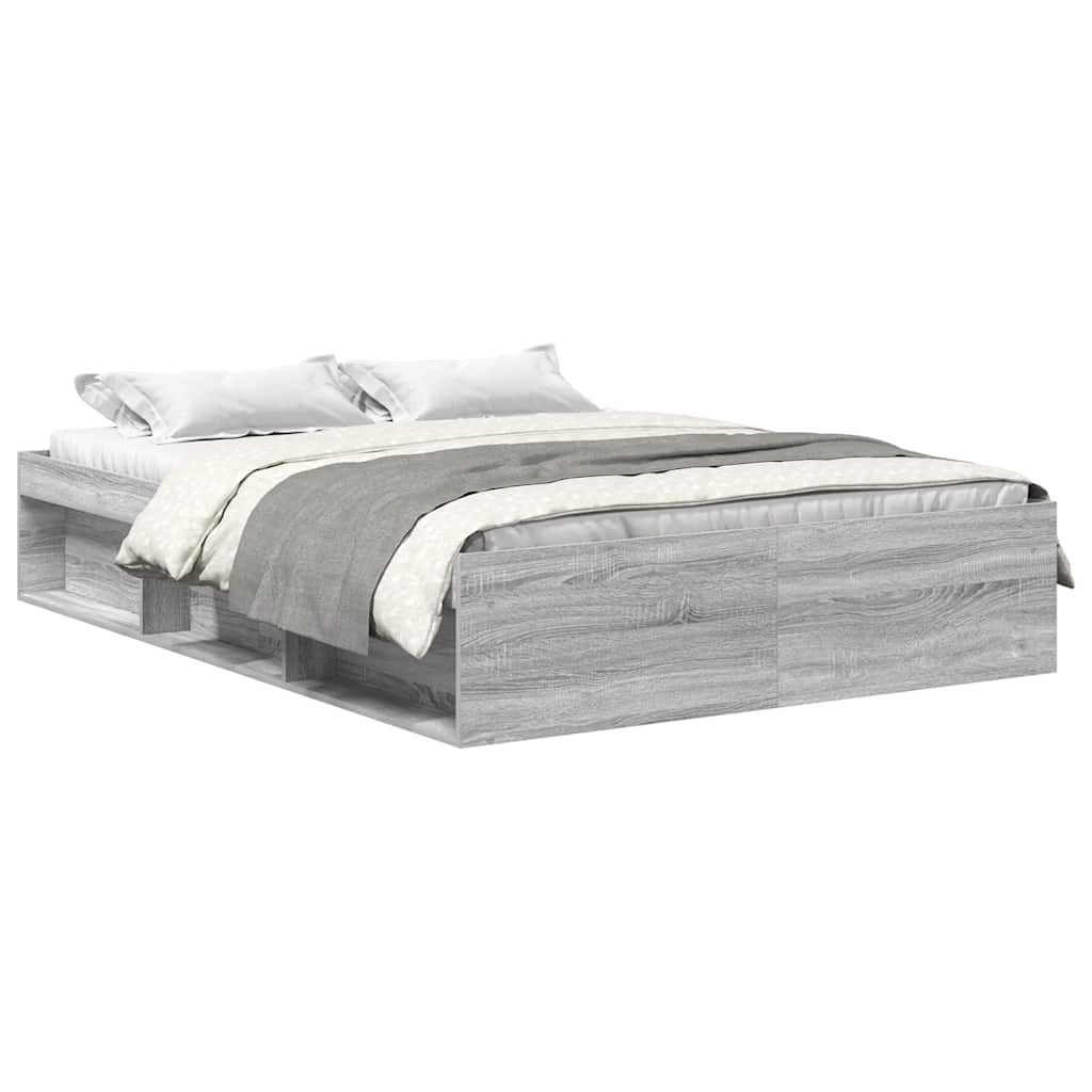 Bedframe grijs sonoma eikenkleurig 160x200 cm is nu te koop bij PeponiXL, paradijselijk wonen!