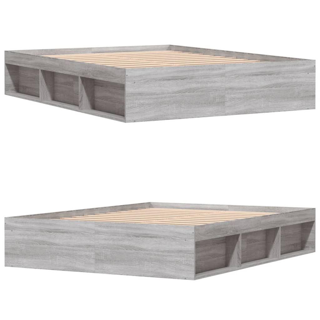 Bedframe grijs sonoma eikenkleurig 160x200 cm is nu te koop bij PeponiXL, paradijselijk wonen!