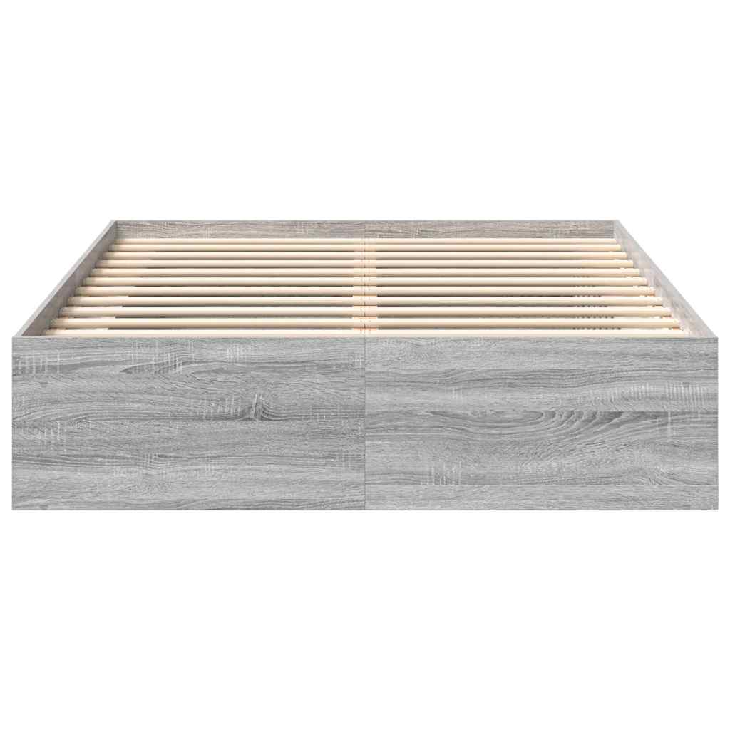 Bedframe grijs sonoma eikenkleurig 160x200 cm is nu te koop bij PeponiXL, paradijselijk wonen!