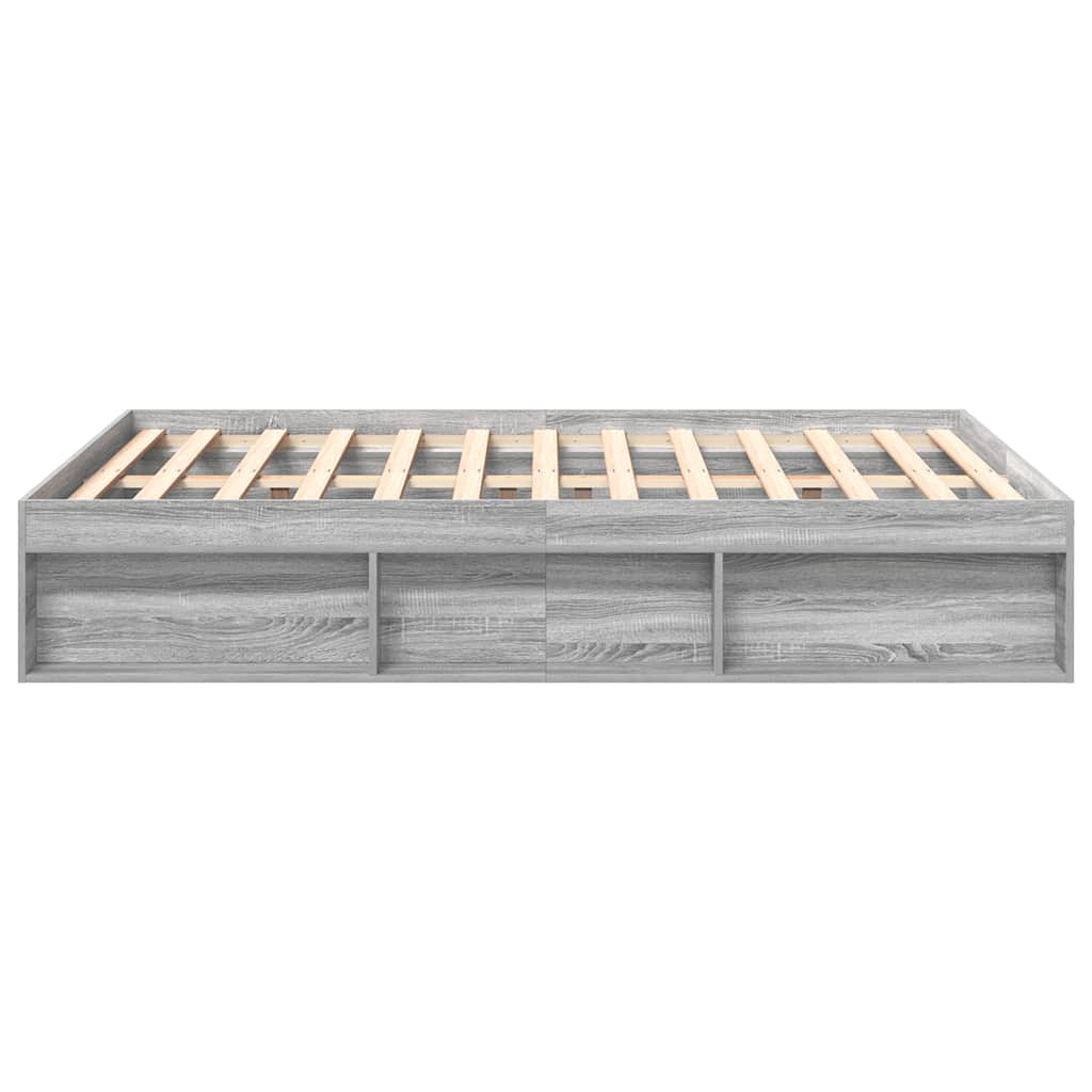 Bedframe grijs sonoma eikenkleurig 160x200 cm is nu te koop bij PeponiXL, paradijselijk wonen!