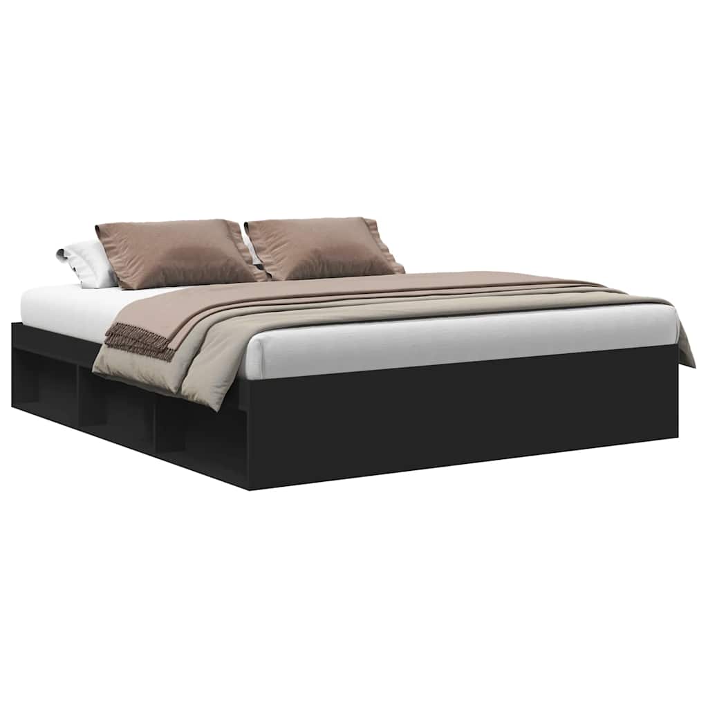 Bedframe zwart 180x200 cm Super King Size is nu te koop bij PeponiXL, paradijselijk wonen!