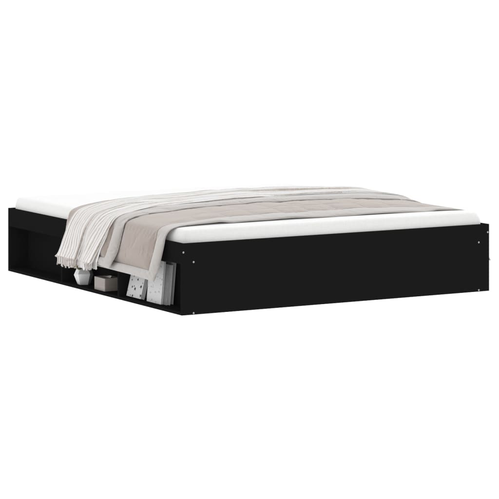 Bedframe zwart 180x200 cm Super King Size is nu te koop bij PeponiXL, paradijselijk wonen!