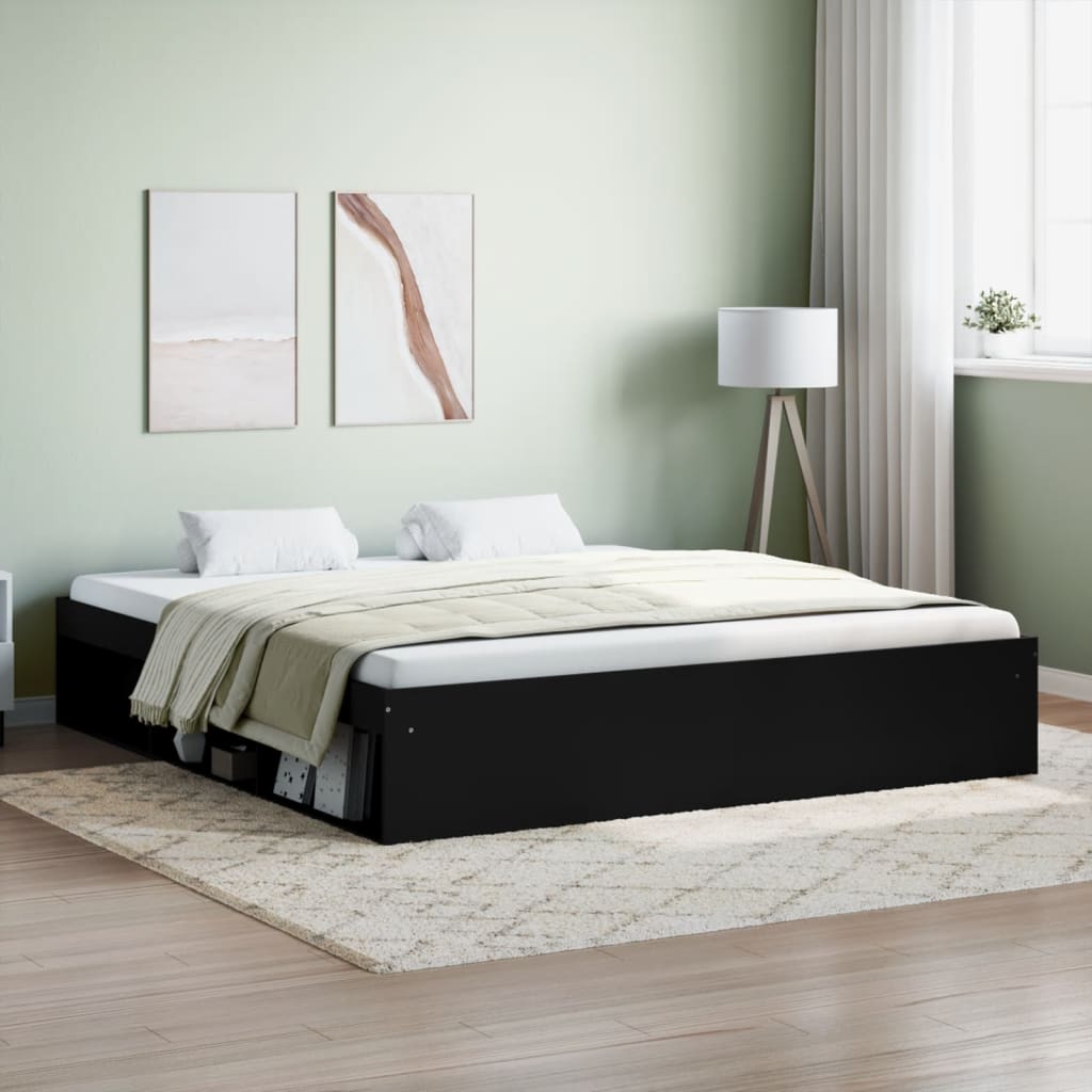Bedframe zwart 180x200 cm Super King Size is nu te koop bij PeponiXL, paradijselijk wonen!