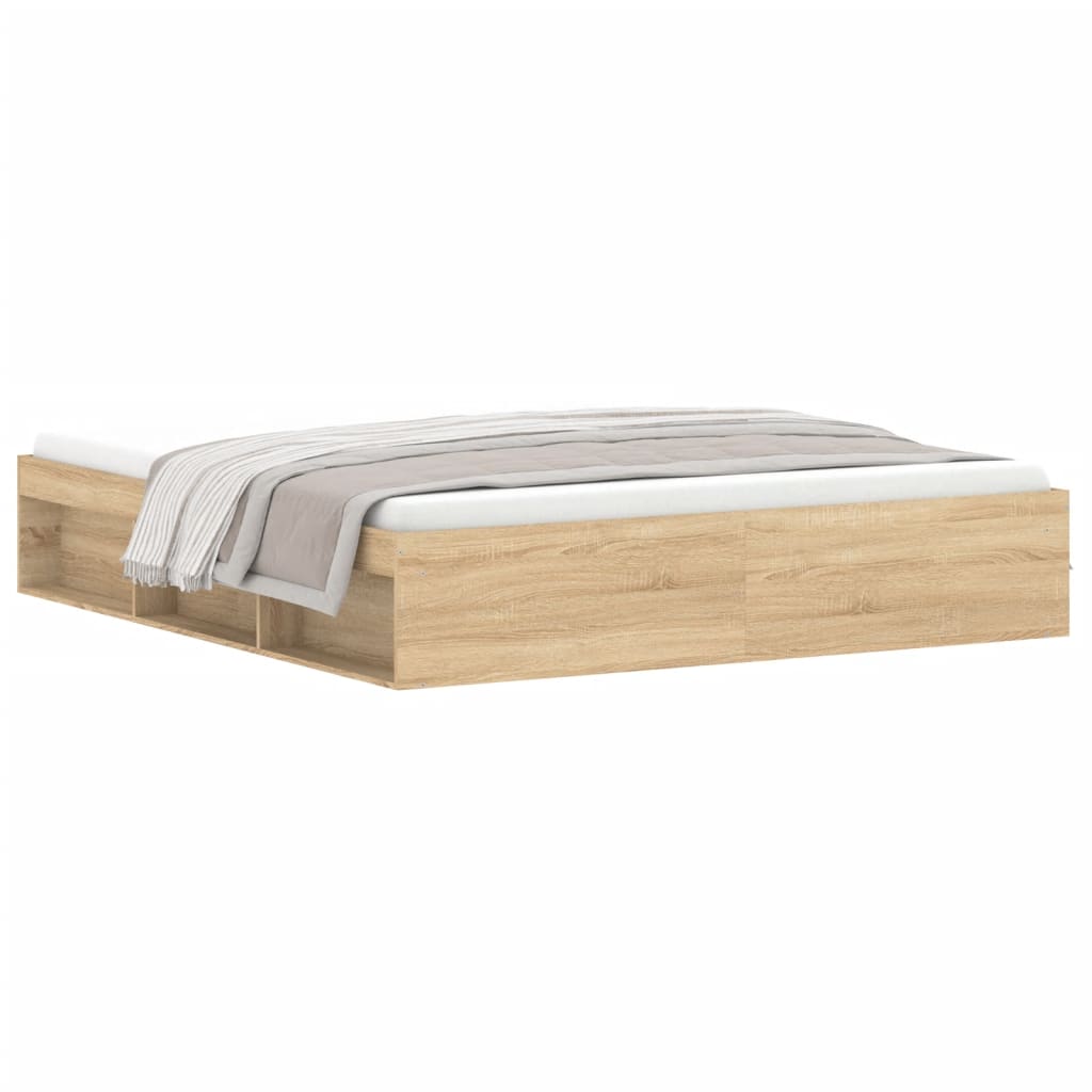 Bedframe sonoma eikenkleurig 180x200 cm Super King Size is nu te koop bij PeponiXL, paradijselijk wonen!
