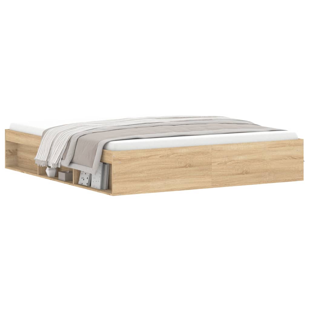 Bedframe sonoma eikenkleurig 180x200 cm Super King Size is nu te koop bij PeponiXL, paradijselijk wonen!
