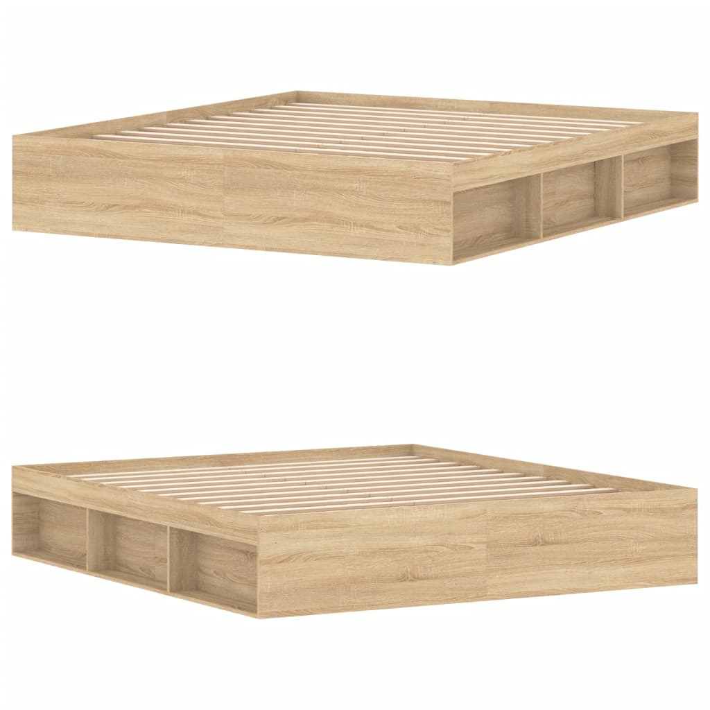 Bedframe sonoma eikenkleurig 180x200 cm Super King Size is nu te koop bij PeponiXL, paradijselijk wonen!