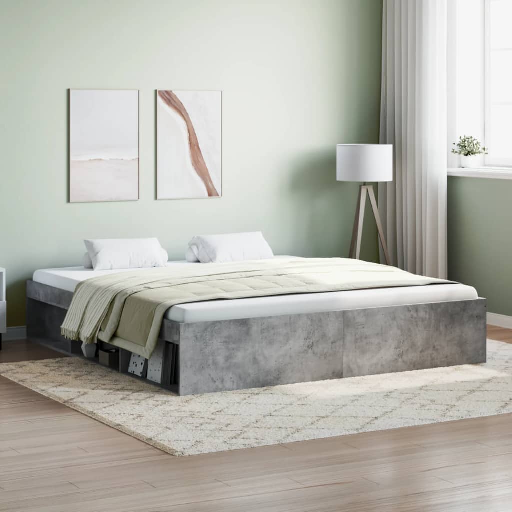 Bedframe betongrijs 180x200 cm Super King Size is nu te koop bij PeponiXL, paradijselijk wonen!