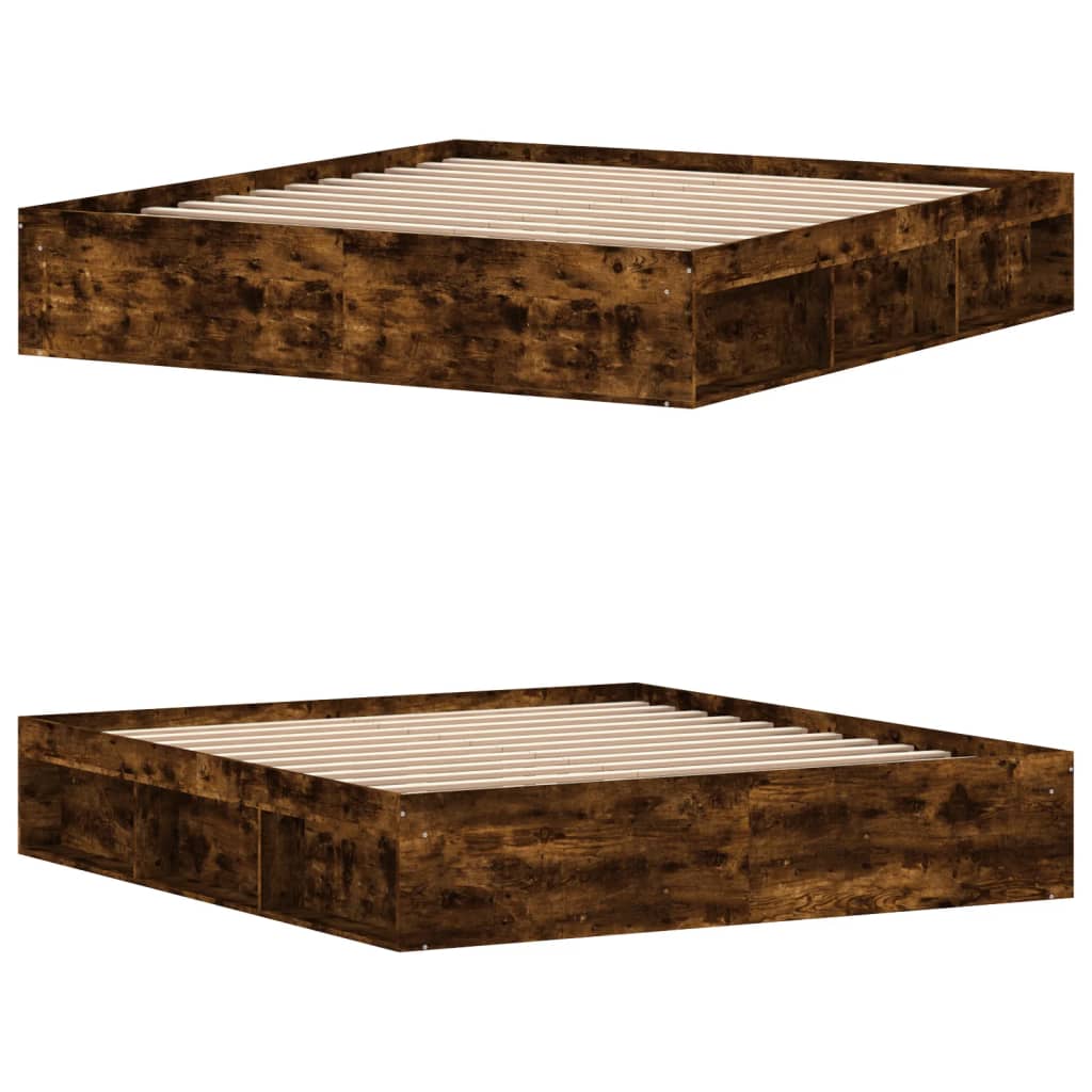 Bedframe gerookt eikenkleurig 180x200 cm Super King Size is nu te koop bij PeponiXL, paradijselijk wonen!