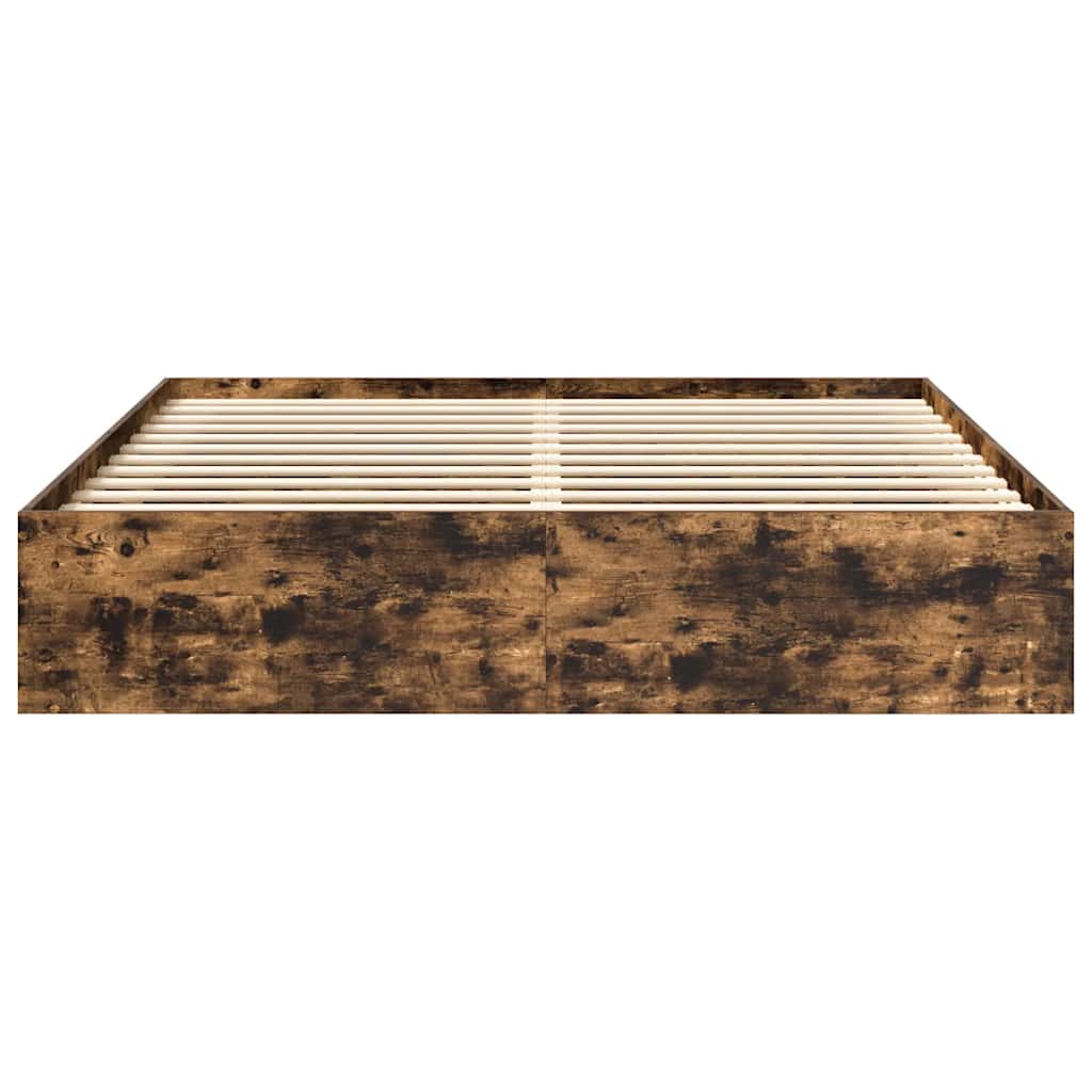 Bedframe gerookt eikenkleurig 180x200 cm Super King Size is nu te koop bij PeponiXL, paradijselijk wonen!