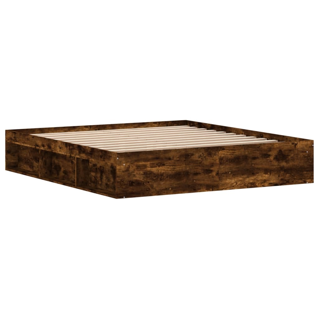 Bedframe gerookt eikenkleurig 180x200 cm Super King Size is nu te koop bij PeponiXL, paradijselijk wonen!