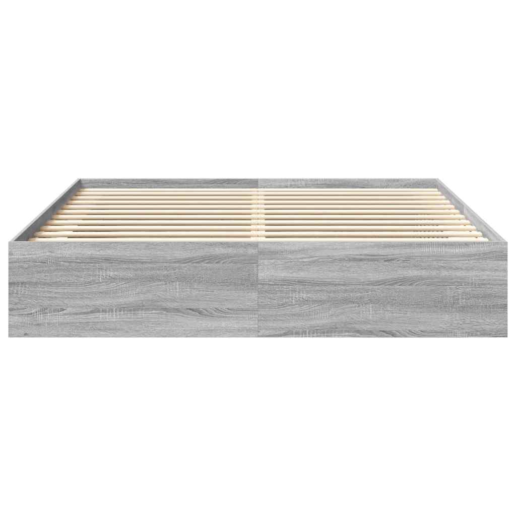 Bedframe grijs sonoma eikenkleurig 180x200 cm Super King Size is nu te koop bij PeponiXL, paradijselijk wonen!