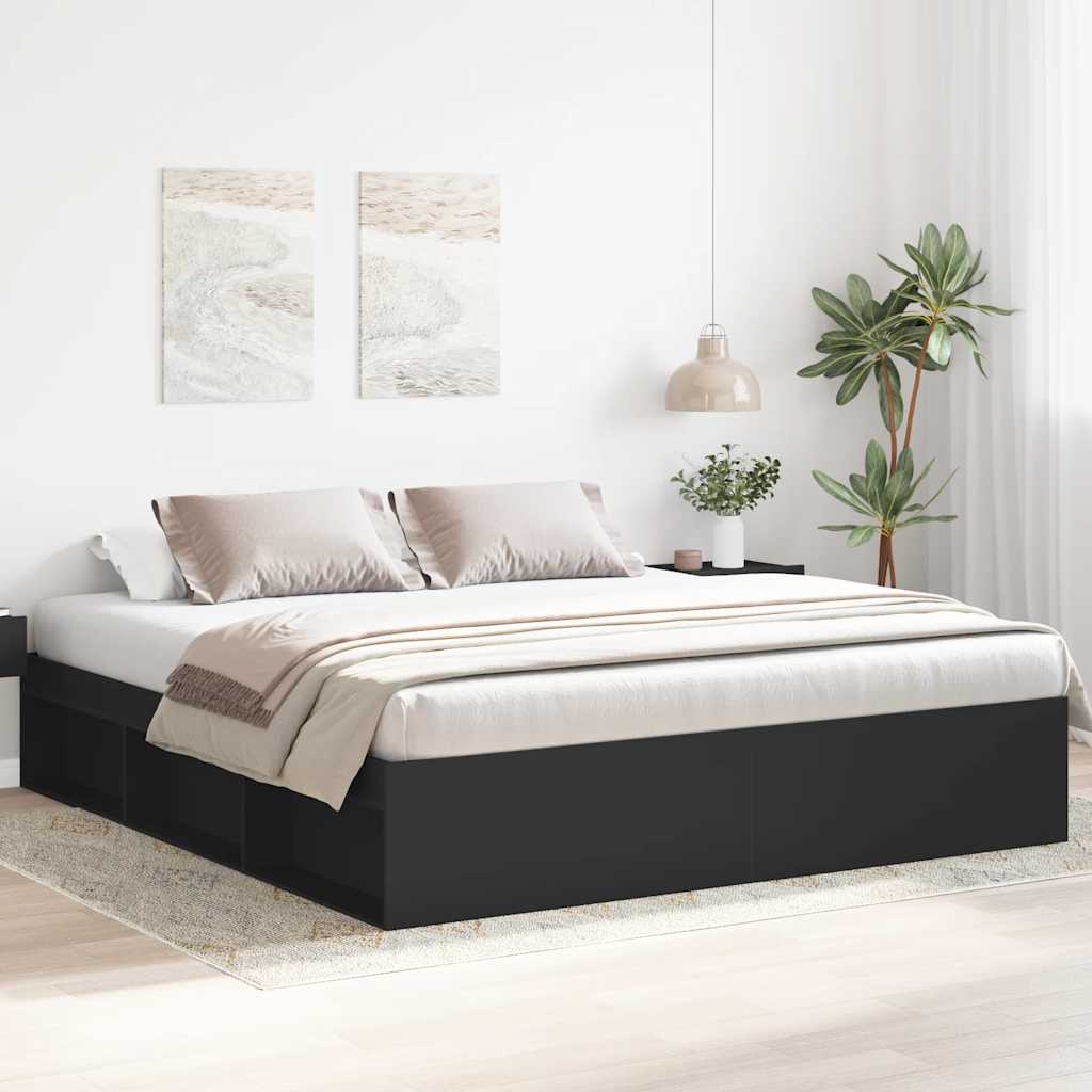 Bedframe zwart 200x200 cm is nu te koop bij PeponiXL, paradijselijk wonen!